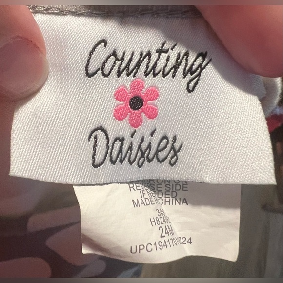 Counting Daisies Girls Mixed Print Tiered Ruffle Polka Dot Lace Dress Sz 24 mos - Picture 8 of 9